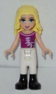 LEGO Minifigure-Liza, White Riding Pants, Magenta Top-Friends-FRND060-Creative Brick Builders